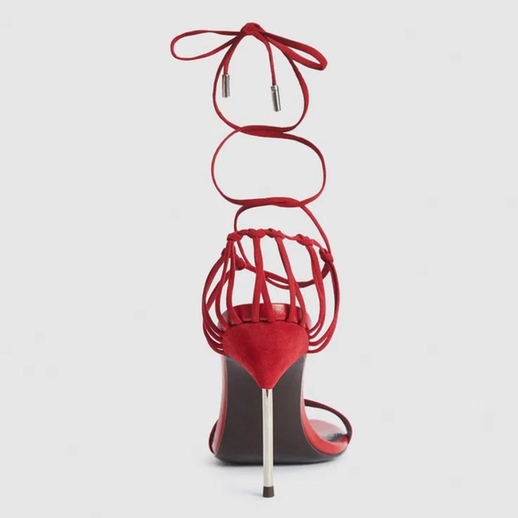 NWOB Reiss Zhane Strappy Ankle Tie in red - Picture 5 of 12